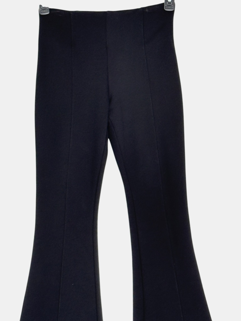 Slim Factor by Investments Black Flare Pants Lace Hem Stretch Pull-On Size S - Picture 5 of 12